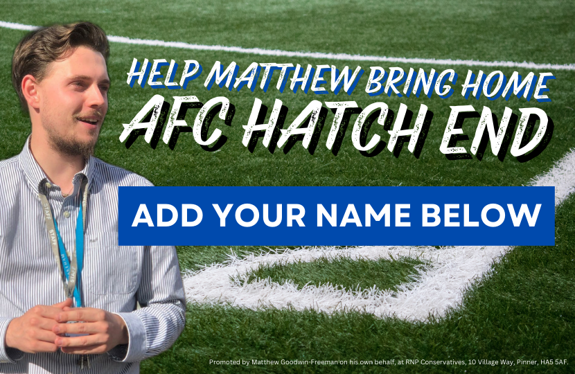 Help Matthew Bring Home AFC Hatch End: Add your name below