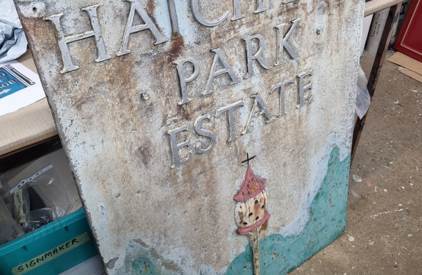 The old Hatch End Park Estate sign