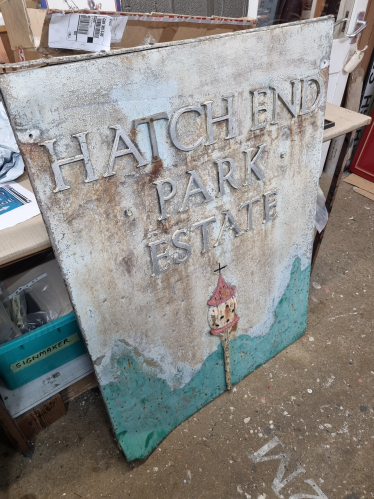 The old Hatch End Park Estate sign